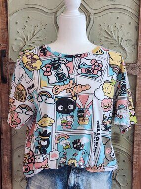 Hello Kitty by Sanrio "Good Vibes" Short-Sleeve Allover Graphic Tee | 1X